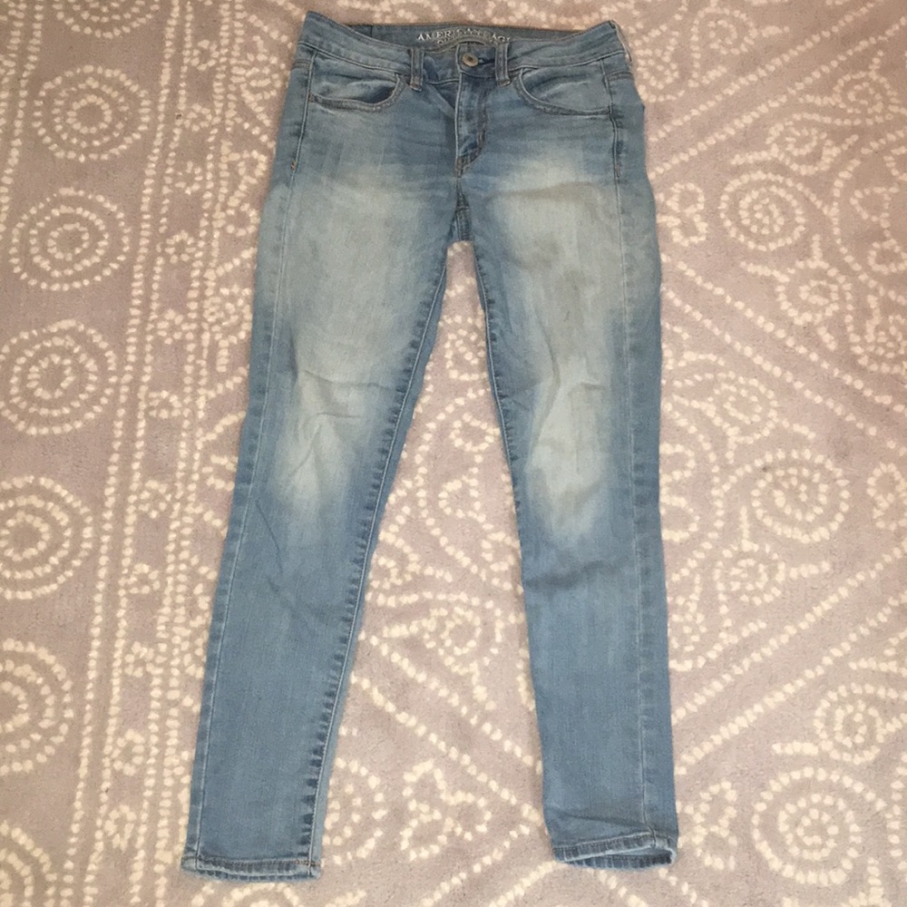 Blue skinny jeans